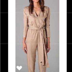 NWT Halston long sleeve gray steel jumpsuit